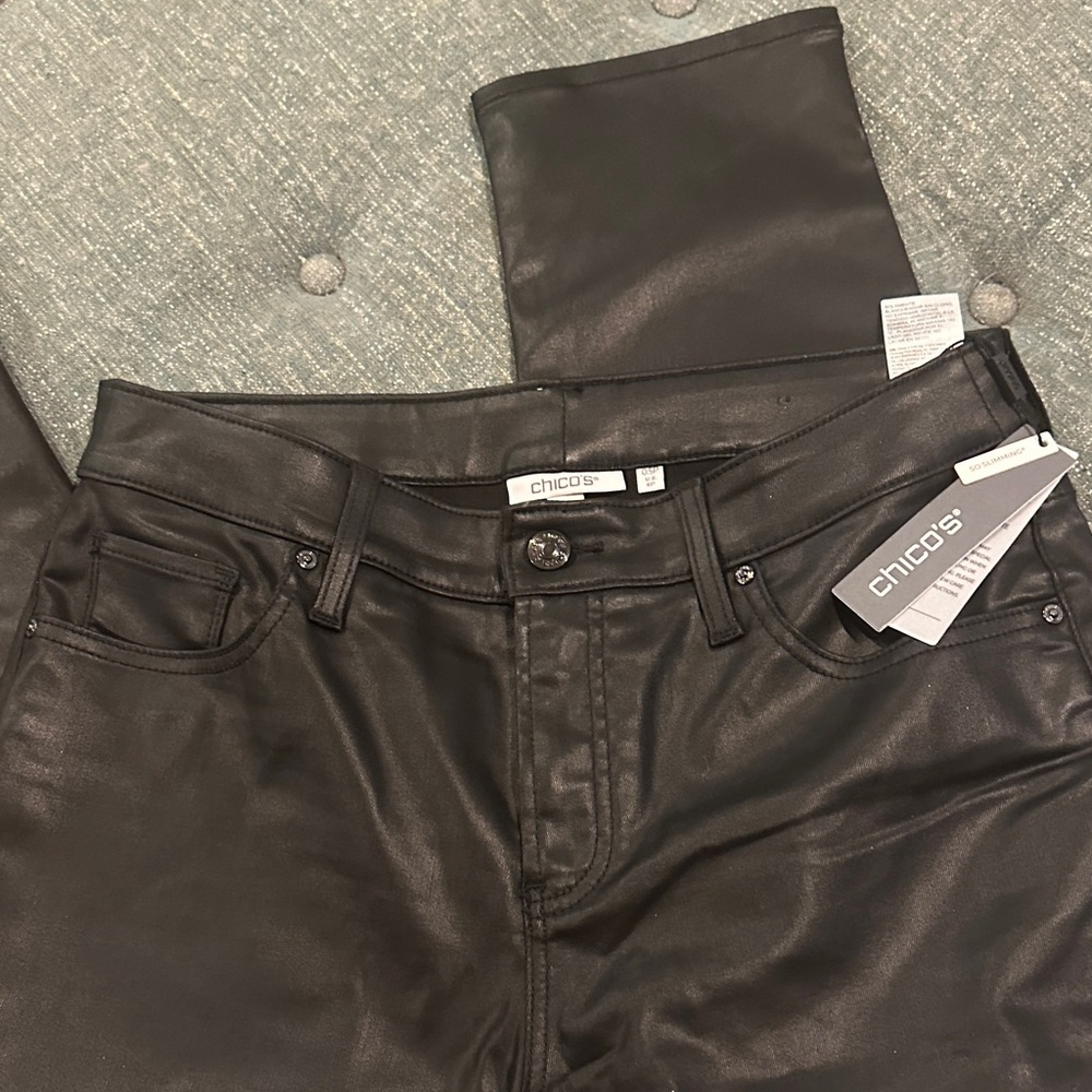Chico's Black Faux-Leather Skinny Pants